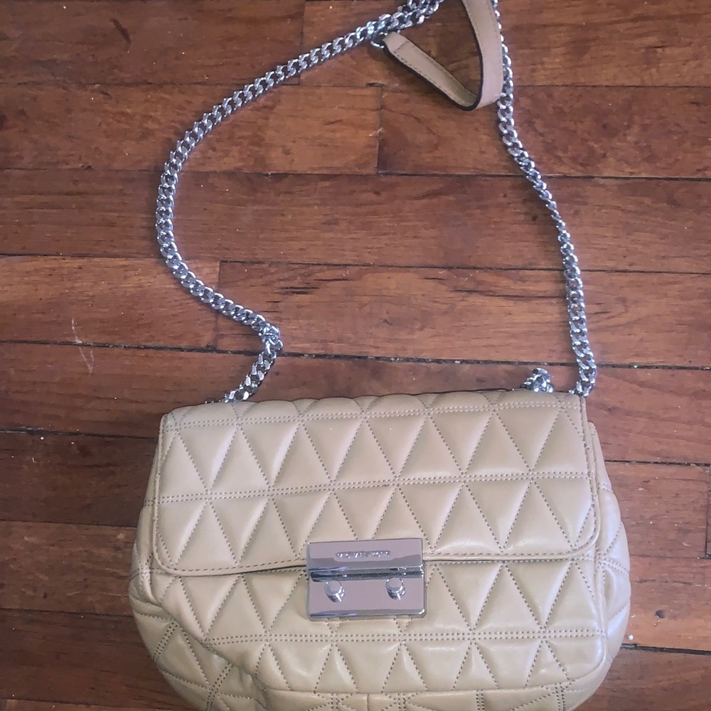 Michael Kors Beige Quilted Shoulder Bag